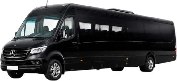 Black 25-seat minibus